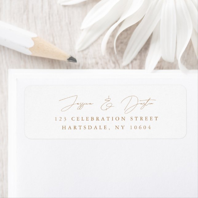 Elegant Minimalist Script Gold Return Address (Insitu)