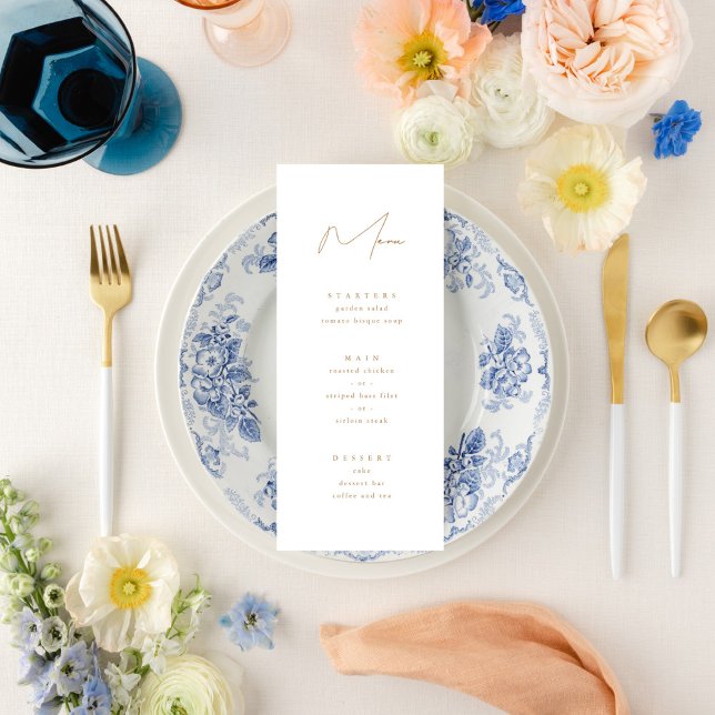 Elegant Minimalist Script Gold Wedding Menu (Creator Uploaded)