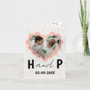 Elegant Minimalist Script Monogram Photo Wedding Invitation