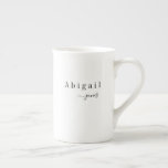 Elegant Minimalist Script Name Personalised Bone China Mug<br><div class="desc">Modern monogram and script name,  simple and elegant,  great personalised gifts.</div>