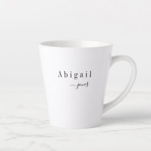 Elegant Minimalist Script Name Personalised Latte Mug