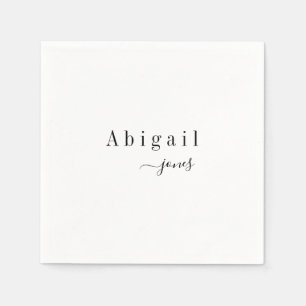 Elegant Minimalist Script Name Personalised Napkin