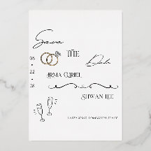Elegant Minimalist Script Save the Date Card | Mod