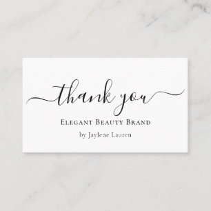 Elegant Minimalist Script Thank You Business Card
