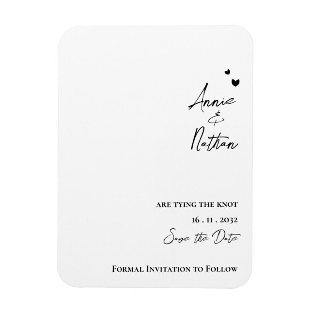 Elegant Minimalist Script Tying the Knot Wedding Magnet (Vertical)