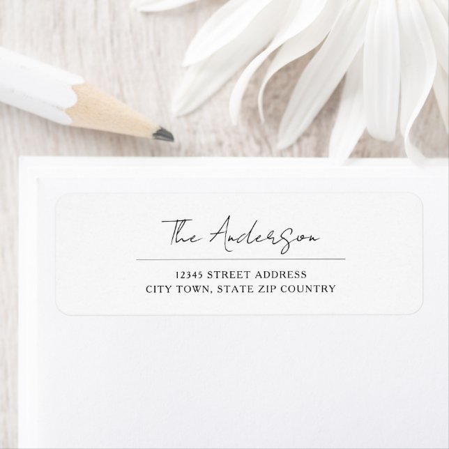 Elegant Minimalist Script Wedding Address Label (Insitu)
