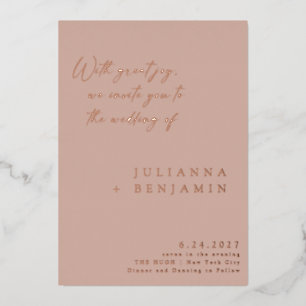 Elegant Minimalist Script Wedding Blush Rose Gold
