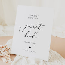 Elegant Minimalist Script Wedding Guest Book