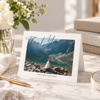 Elegant Minimalist Script Wedding Photo Folded