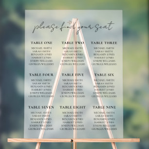 Elegant Minimalist Script Wedding Seating Chart