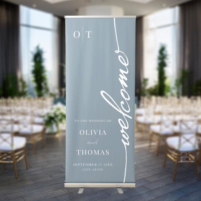 Elegant Minimalist Script Wedding Welcome Retractable Banner (Creator Uploaded)