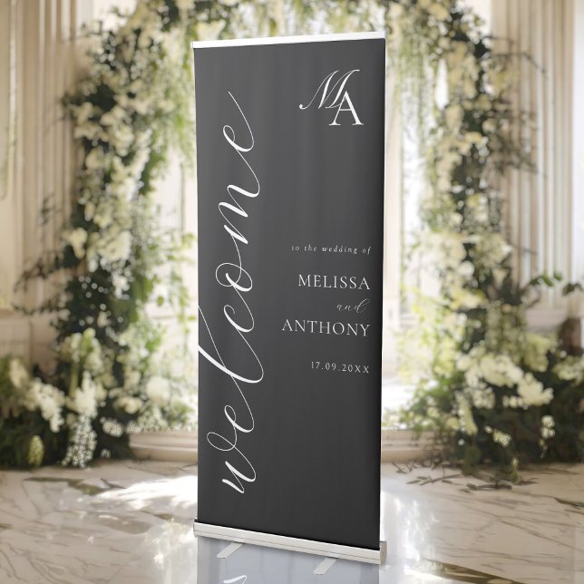 Elegant Minimalist Script Wedding Welcome Retractable Banner (Creator Uploaded)