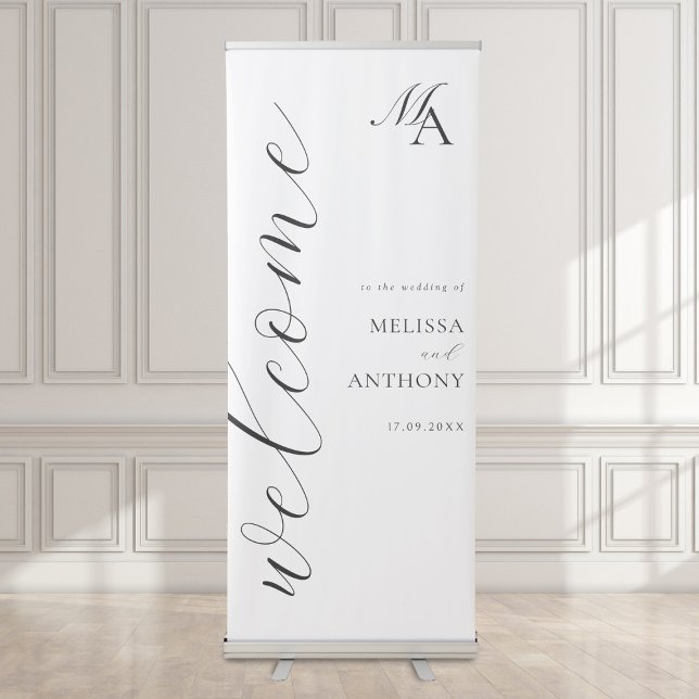 Elegant Minimalist Script Wedding Welcome Retractable Banner (Creator Uploaded)