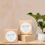 Elegant Minimalist Script White Custom Wedding Classic Round Sticker<br><div class="desc">Elegant Minimalist Script White Modern Custom Wedding Classic Round Sticker</div>