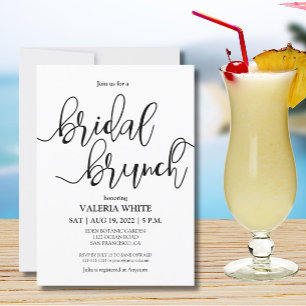 Elegant Minimalist Scripture Bridal Brunch Invitation