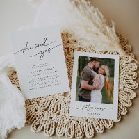 Elegant Minimalist "She Said Yes" Bridal Shower