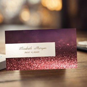 Elegant Minimalist,Shiny,Simple Glitter Bokeh Business Card