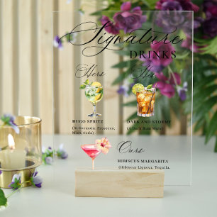 Elegant Minimalist Signature Cocktail Mimosa Bar Acrylic Sign