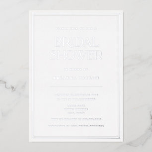 Elegant Minimalist Silver Foil Bridal Shower
