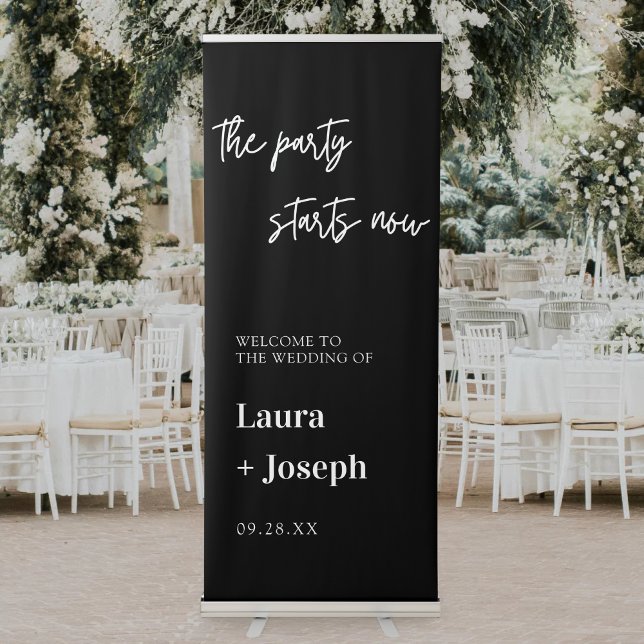 Elegant Minimalist Simple Classy Wedding Welcome Retractable Banner (Elegant minimalist classy welcome banner creates a refined, warm wedding entrance.)