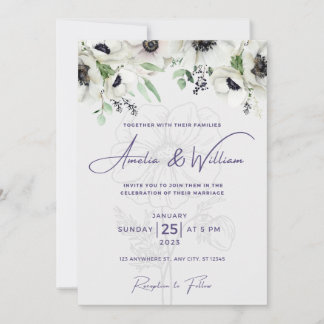 Elegant Minimalist,simple,elegant,classic,black Invitation