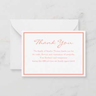 Elegant Minimalist Simple Memorial Thank You Card