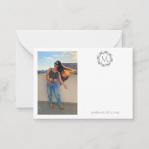 elegant minimalist simple photo monogram botanical card
