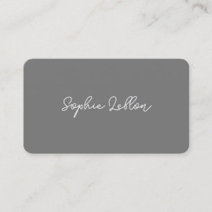 Elegant & Minimalist Simple Plain Grey Business Card