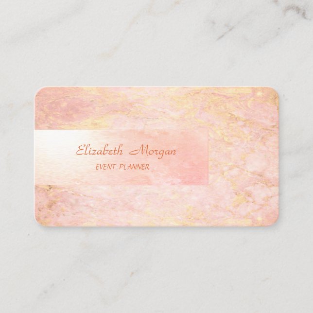 Elegant Minimalist,Simple,Rose Marble Business Card (Front)