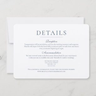 Elegant Minimalist Simple Wedding Details Invitati Invitation