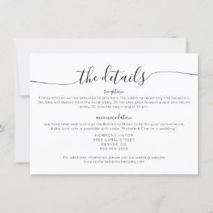 Elegant Minimalist Simple Wedding Details Invitation