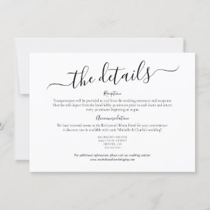 Elegant Minimalist Simple Wedding Details Invitation