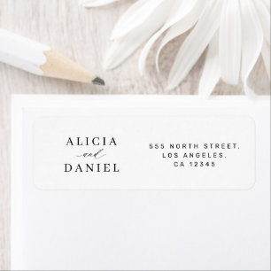 Elegant minimalist simple wedding return address