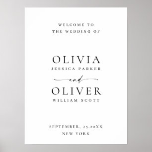 Elegant Minimalist Simple Welcome Wedding Poster
