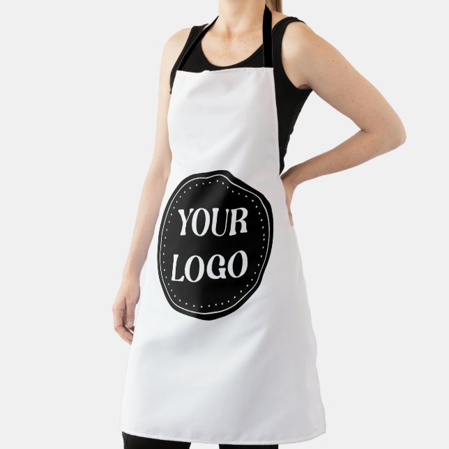Elegant, Minimalist & Sleek Black QR Code Logo  Apron (Insitu)