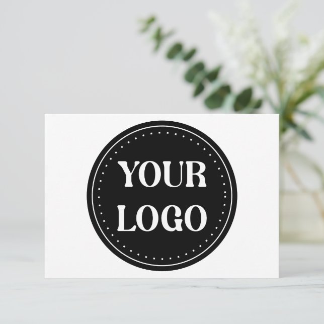 Elegant, Minimalist & Sleek Black QR Code Logo  Enclosure Card (Standing Front)