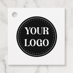 Elegant, Minimalist & Sleek Black QR Code Logo Favour Tags