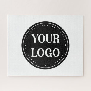 Elegant, Minimalist & Sleek Black QR Code Logo Jigsaw Puzzle