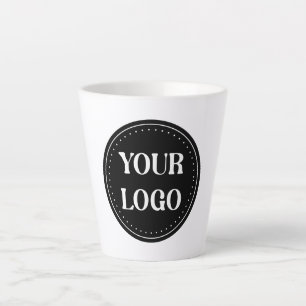 Elegant, Minimalist & Sleek Black QR Code Logo Latte Mug