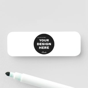 Elegant, Minimalist & Sleek Black QR Code Logo  Name Tag