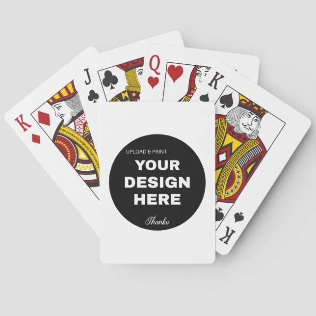Elegant, Minimalist & Sleek Black QR Code Logo  Playing Cards (Back)