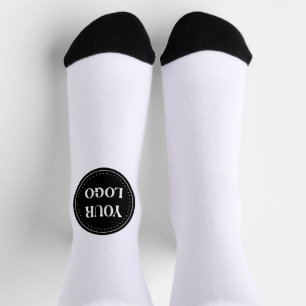 Elegant, Minimalist & Sleek Black QR Code Logo  Socks