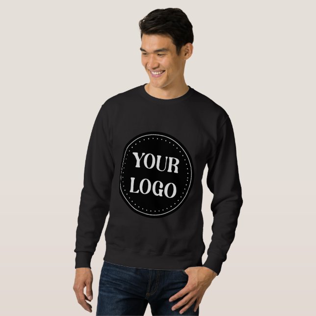 Elegant, Minimalist & Sleek Black QR Code Logo  Sweatshirt (Front Full)