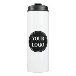 Elegant, Minimalist & Sleek Black QR Code Logo Thermal Tumbler