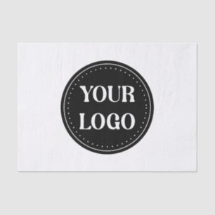 Elegant, Minimalist & Sleek Black QR Code Logo Tissue Paper