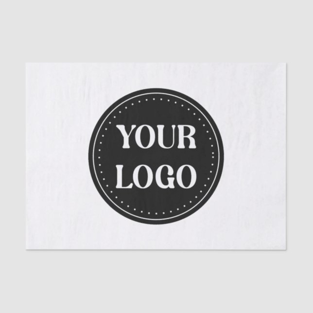 Elegant, Minimalist & Sleek Black QR Code Logo  Tissue Paper (Front)