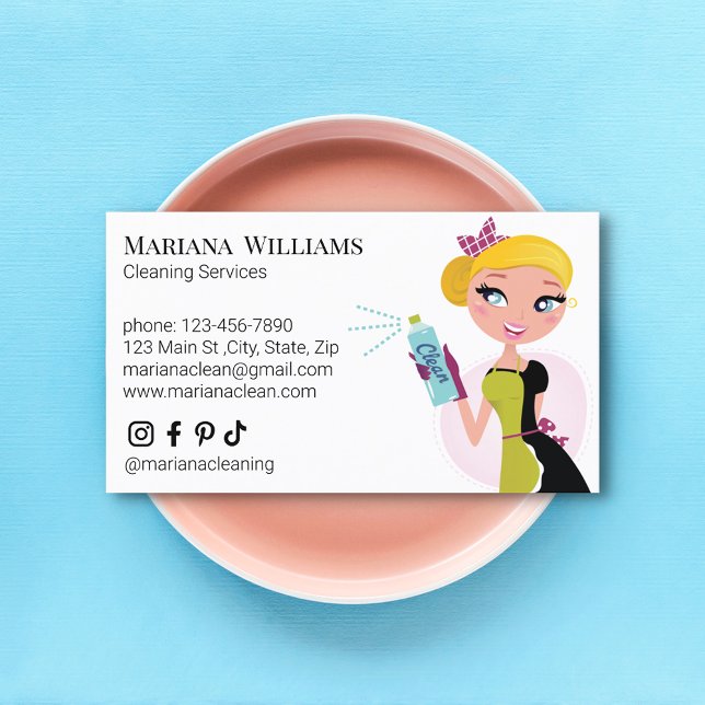 elegant minimalist social media cleaning services  business card (Creator Uploaded)