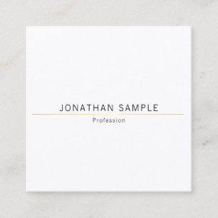 Elegant Minimalist Square Design Gold Plain Luxury Square Business Card