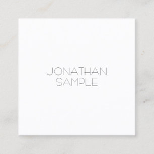 Elegant Minimalist Square Design Modern Luxe Plain Square Business Card