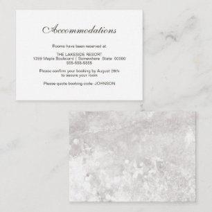Elegant Minimalist Stone Wedding Accommodations Enclosure Card
